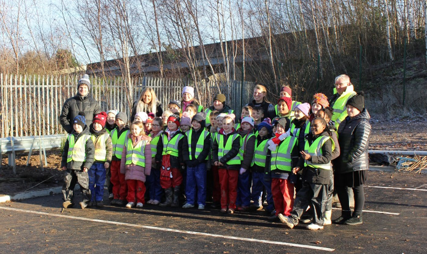 St Cuthberts School post hedge planting